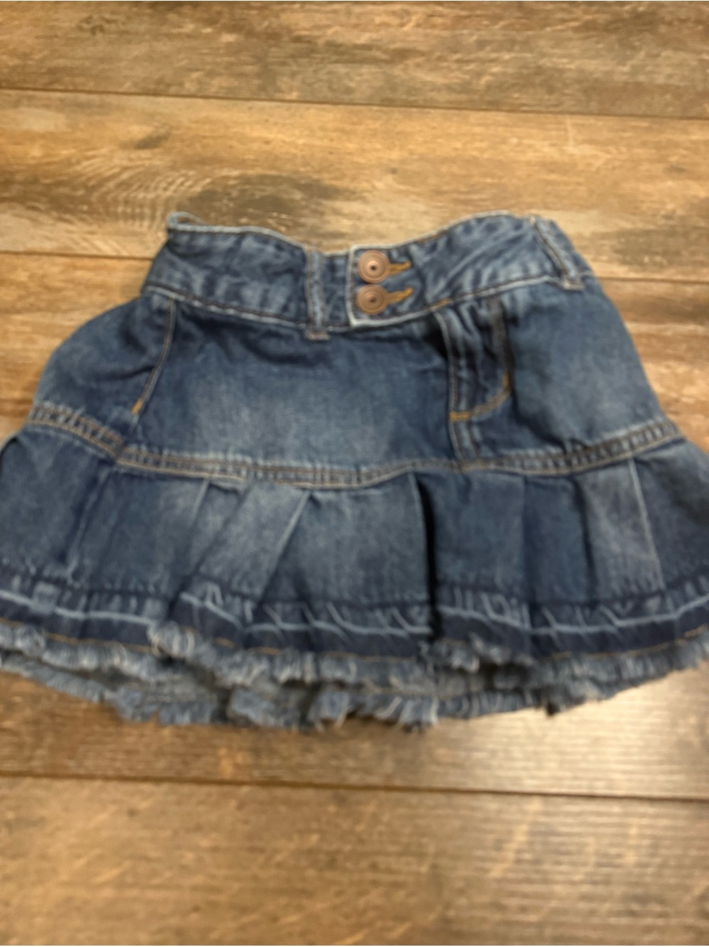 Children’s place size 5 Denim Tiered Ruffle Mini Skort  - Blue